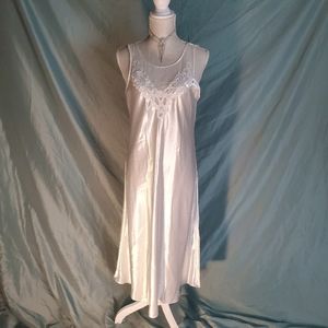 White satin gown